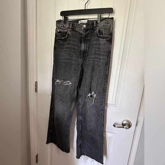 Zara Denim - Zara wide leg distressed jeans